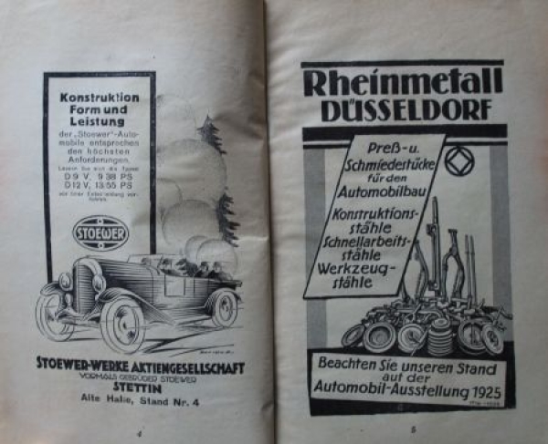 "Deutsche Automobil-Ausstellung" 1925 Automobile-Exhibition-Catalog Berlin (8896)